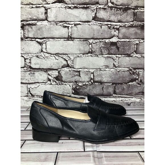 Barker Flex Fine English Shoes Navy Blue Leather Loafers Women Sz 7AA US/37.5EU - Picture 5 of 16